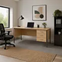 Single Pedestal Three Drawer Desk